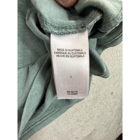 Lucky Brand Shirt Mens Large Sage Green Venice Burnout Henley Short Sleeve Tee - Picture 8 of 13